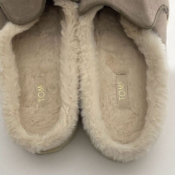 Toms Women's Tan Sunrise Suede Shearling Lined Slip On Mule Sneakers Size 7.5 - Picture 7 of 9